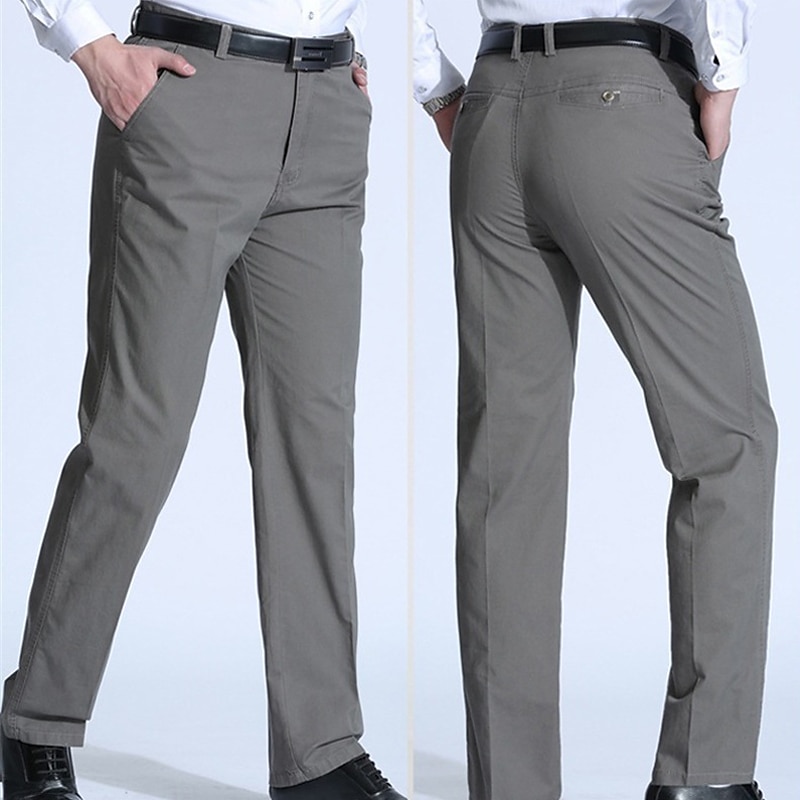 Bărbați Costume Pantaloni Pantaloni casual Buzunar Picior drept Simplu Confort Respirabil Nuntă Casual Zilnic Stilat Simplu Verde Militar Negru Micro-elastic 2025 - RON 96.99 –P7