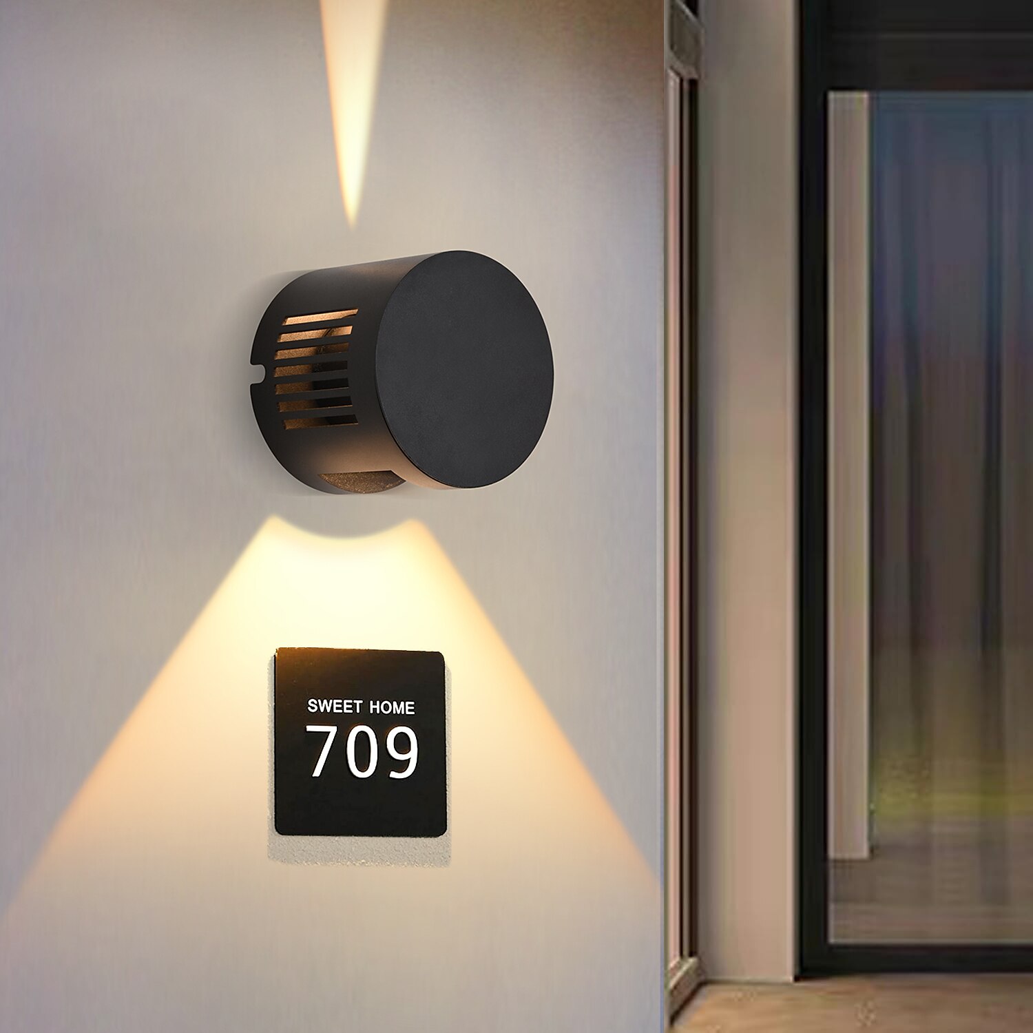 Luminária de parede led à prova d'água para cima e baixo, luminária para áreas internas e externas, feixe de luz ajustável, abajur giratório, 10w, lâmpada de parede redonda moderna para varanda, de 2025 por $41.99 –P3