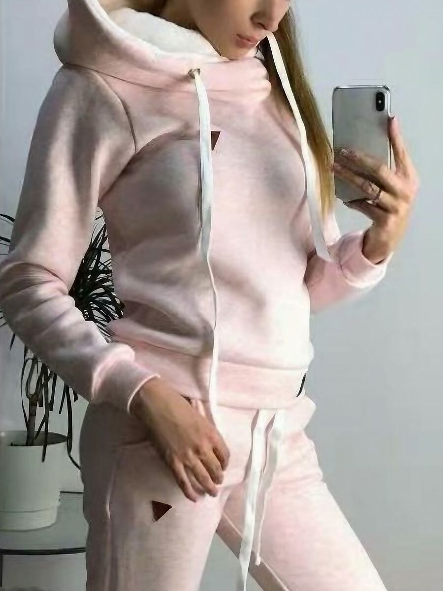 Mujer Pijamas Conjuntos Cálido Moda Felpa Color puro Sudadera Pantalón Hogar Diario Cama Manga Larga Sudadera Negro Rosa Azul Piscina Gris Claro Otoño Invierno 2025 - $21.99 –P2