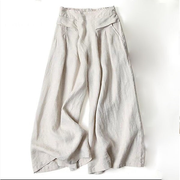 Women's Normal Wide Leg Classic Flowy Full Length Natural Wide Leg Classic Basic Inelastic Causal Daily Wear Black White Yellow Navy Blue Fall Winter Loose Fit 2025 - $24.99 –P6