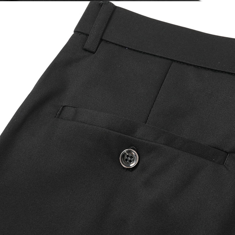 Men's Dress Pants Trousers Slacks Flat Front Pants Suit Pants Straight Leg Geometry Stretch No-Iron Formal Wedding Business Classic Style Casual Black Royal Blue High Waist Stretchy 2025 - $20.99 –P4
