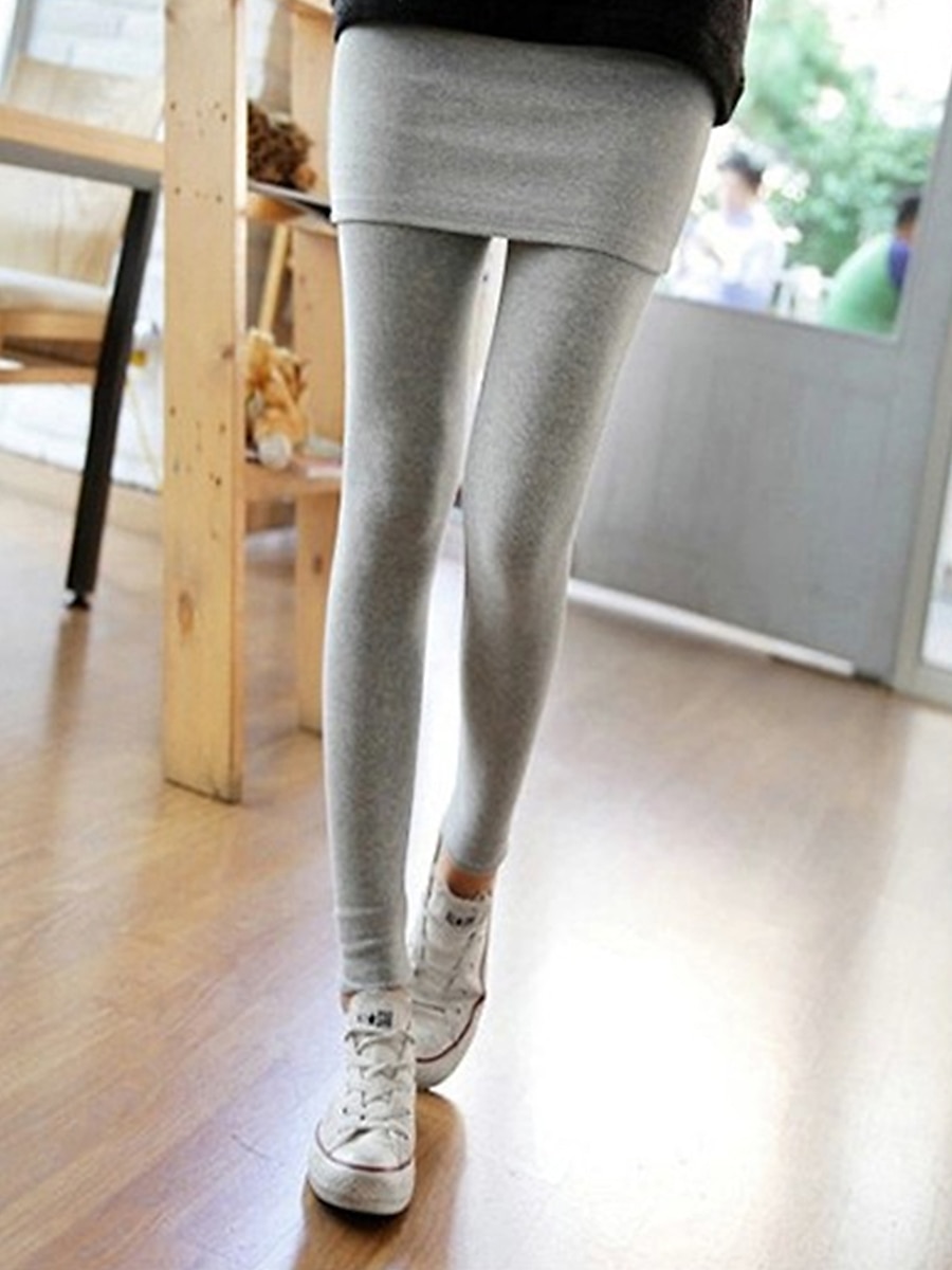 Per donna Ghette Di tendenza Streetwear Lunghezza intera Vita alta Liscio 2 in 1 Taglio alto Tenere al caldo Morbido Comodo Media elasticità Esterno Strada Giornaliero Grigio chiaro Grigio scuro Nero del 2025 a $18.99 –P12