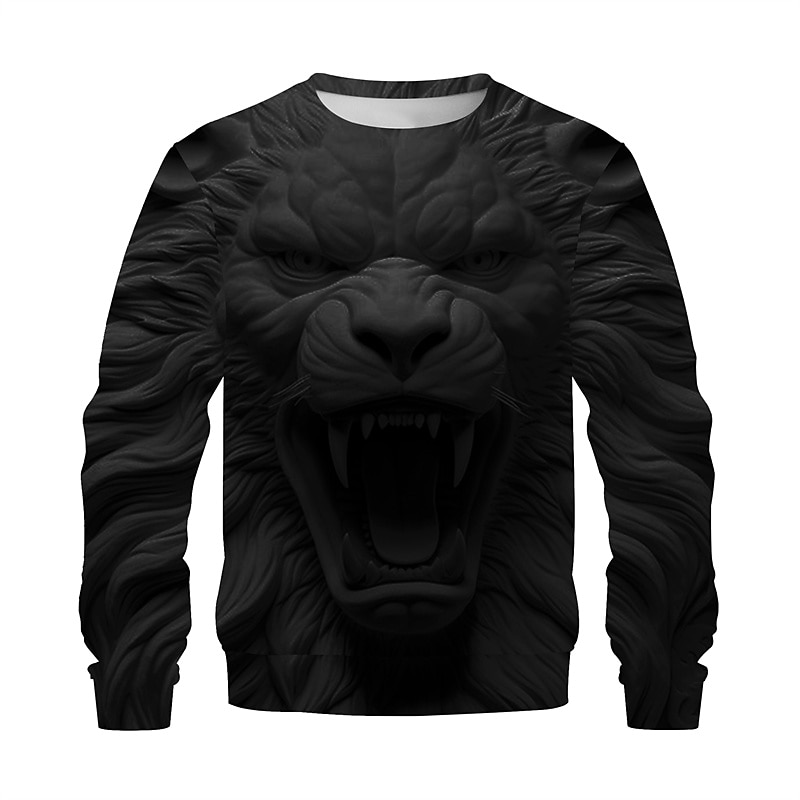 Pánské Grafika Lev Mikiny Svetrová mikina Dlouhý rukáv Mikina Tričkový Módní Denní Na běžné nošení 3D tisk Dovolená Jdeme ven Streetwear Tisk Jaro & podzim 2025 - $29.99 –P4