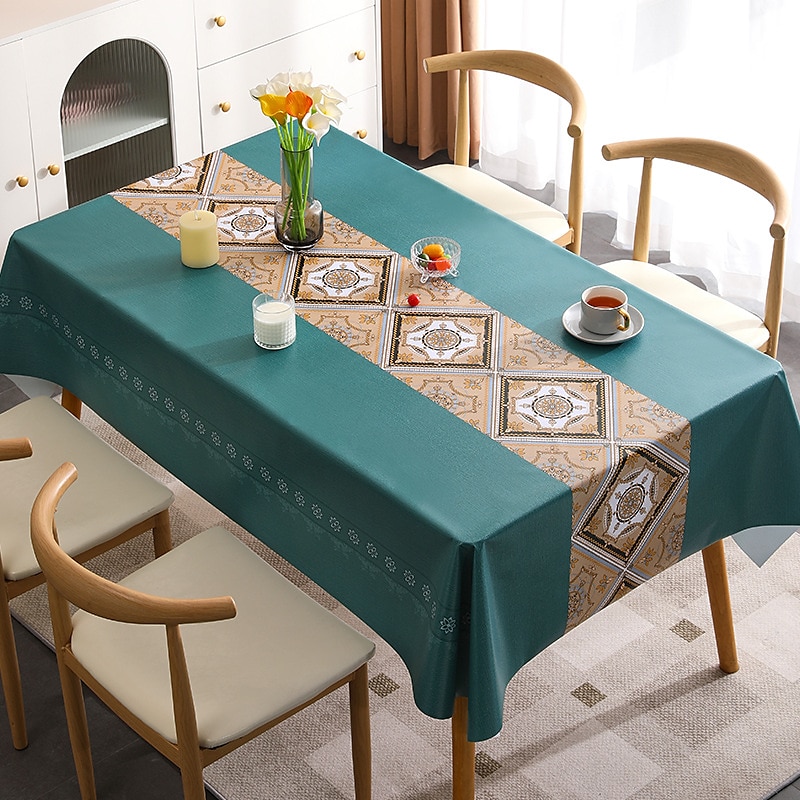 Waterproof Tablecloth PVC Oilproof Rectangle Table Cloth Table Cover for Party, Family Dining, Restrant 2025 - $11.49 –P31