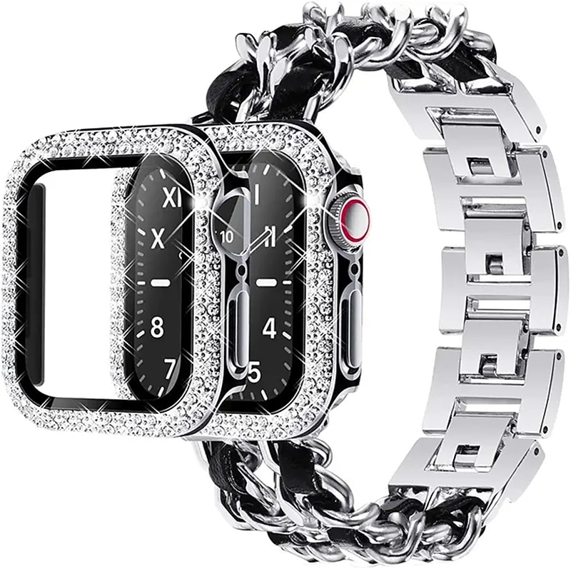 Banderolă Sport Compatibil cu Curea de ceas Apple Watch 38mm 40mm 41mm 42mm 44mm 45mm cu Case Oțel inoxidabil Curea de ceas de schimb pentru iwatch Series 9 8 7 6 5 4 3 2 1 SE 2025 - $19.99 –P6