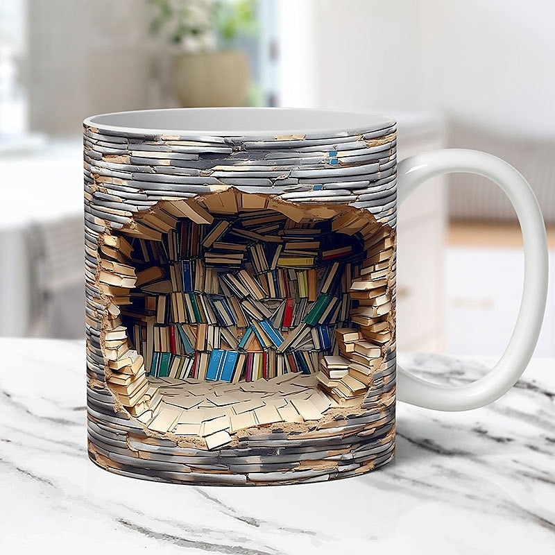 3D boekenplank mok sublimatie, 3D boek mok wrap, 11oz en 15 oz mok ontwerp, 3D mok wrap, 11oz mok png, 15oz mok png boek minnaar mok koffiemok 2025 - $16.99 –P3