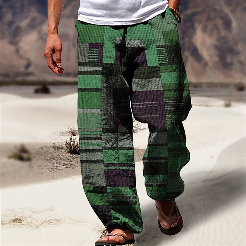 Banda Informale Per uomo Stampa 3D Pantaloni Esterno Strada Per uscire Poliestere Giallo Viola Arancione S M L Vita normale Elasticità Pantaloni del 2025 a $25.99 –P3