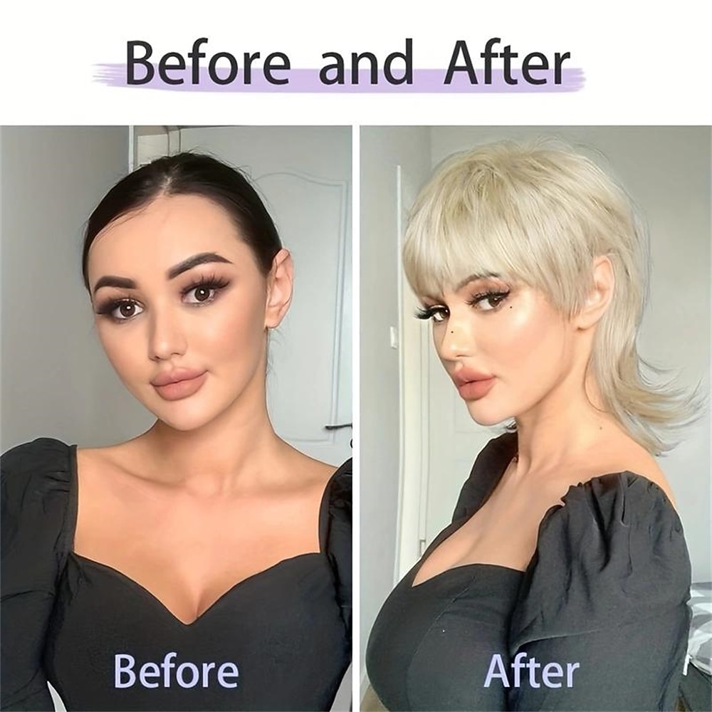korte blonde pruik shaggy gelaagde jaren 80 mul pruik pixie-cut pruik met pony krullend synthetisch natuurlijk nep haar vervangende pruiken voor vrouwen dagelijks feest cosplay kostuum gebruik 2026 - $17.49 –P3