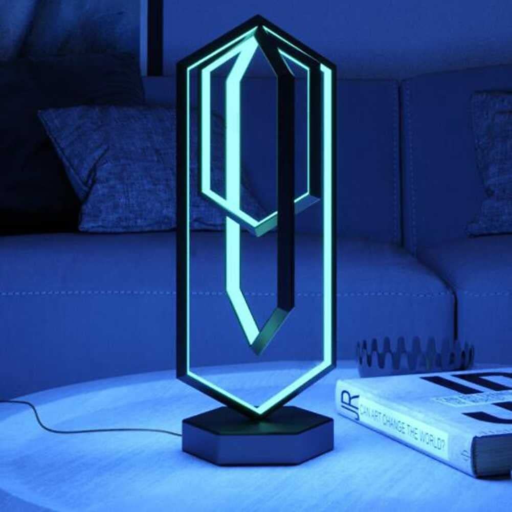 Современные настольные лампы RGB с регулируемой яркостью, многоугольная светодиодная настольная лампа с пультом дистанционного управления и приложением управления для спальни, гостиной, офиса, 2025 - $218.99 –P4