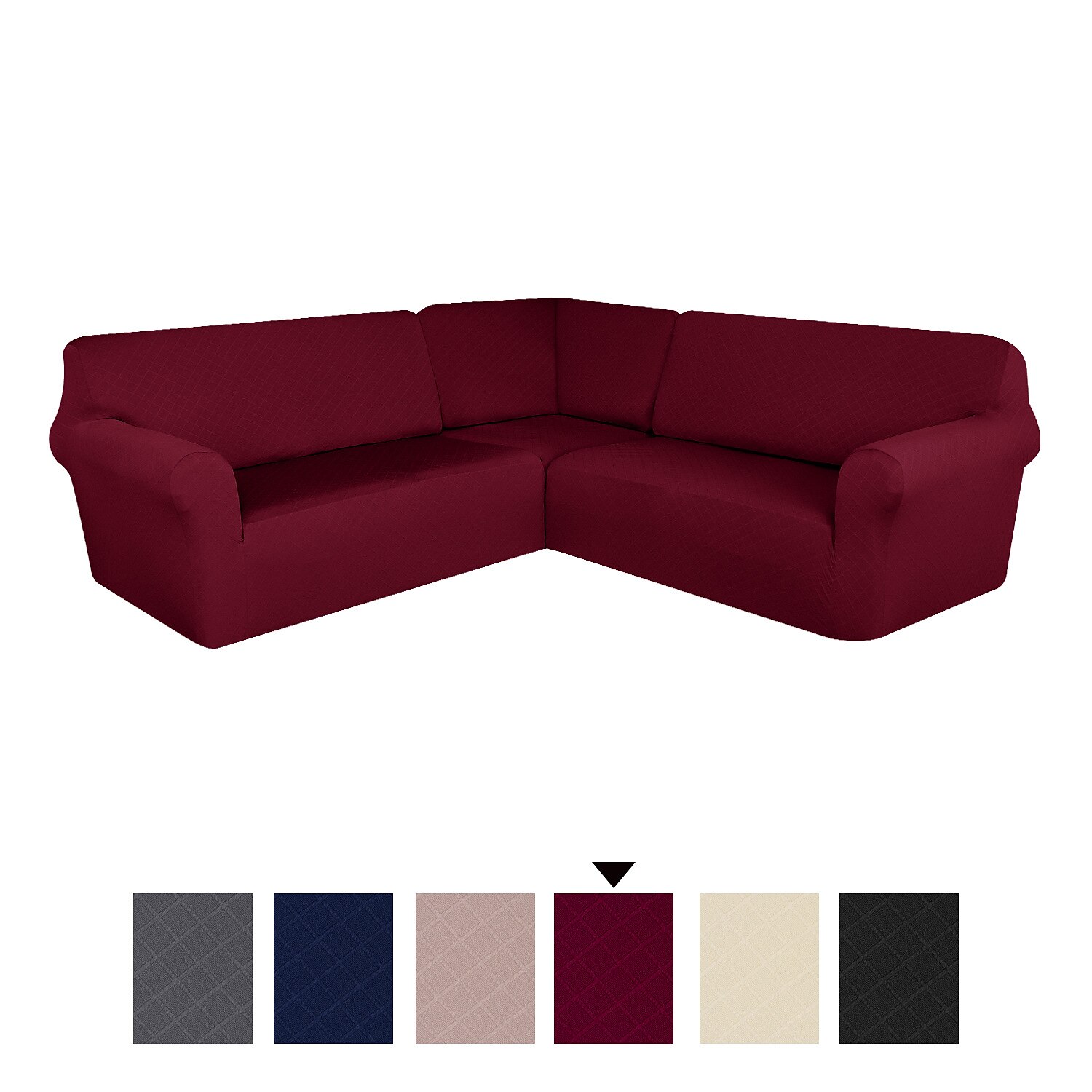 vattentät hörn vinröd sofföverdrag l-formad sofföverdrag stretch jacquard mjuk tjock u-formad överdrag set vardagsrum universal halkfri husdjurshund möbelskydd 2025 - $139.99 –P10