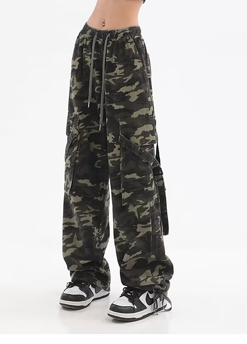 Women‘s Cargo Camo Camouflage Pants Pants Trousers Full Length Fashion Streetwear Street Daily Grey Green M L Fall Winter 2023 - US $32.99 –P1