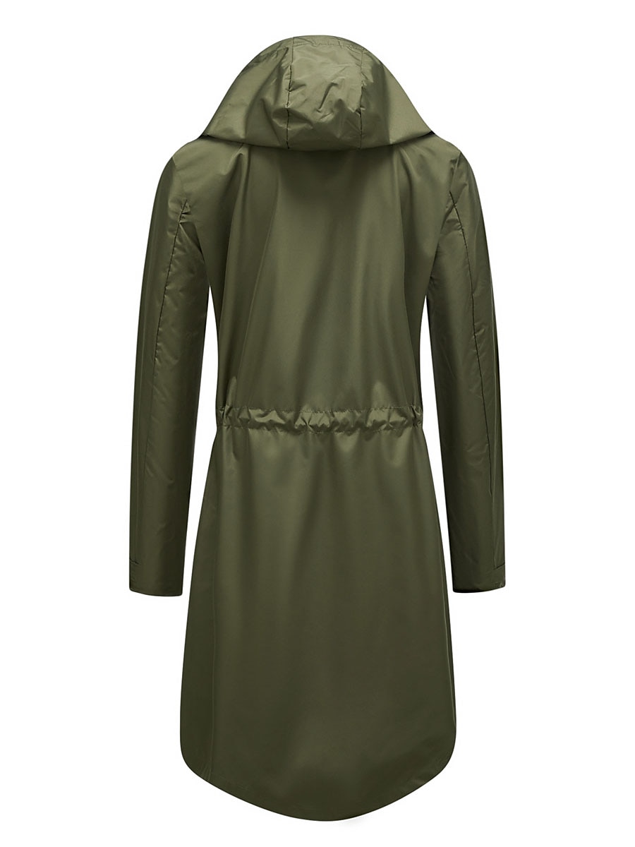 Dam Trenchcoat Utomhus Gata Dagligen Höst Vinter Lång Täcka Normal Regnsäker Håller värmen Andningsfunktion Stylish Nutida Ledigt Jacka Långärmad Slät Snörning Med fickor Svart Gul Vin 2025 - $62.99 –P19