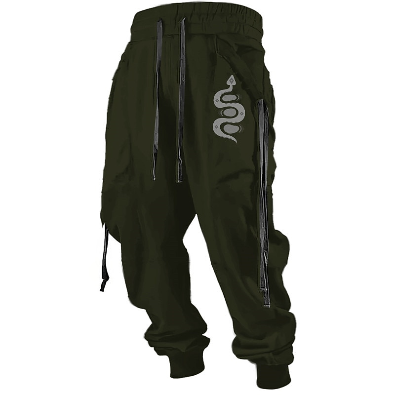 Schlange Vintage Herren 3D-Druck Jogginghose Trainingshose Jogginghose Jogger Hosen Hose Outdoor Strasse Casual Polyester Schwarz Weiß Grün S M L Mittlere Taillenlinie Elastizität Hose 2025 - $22.99 –P2
