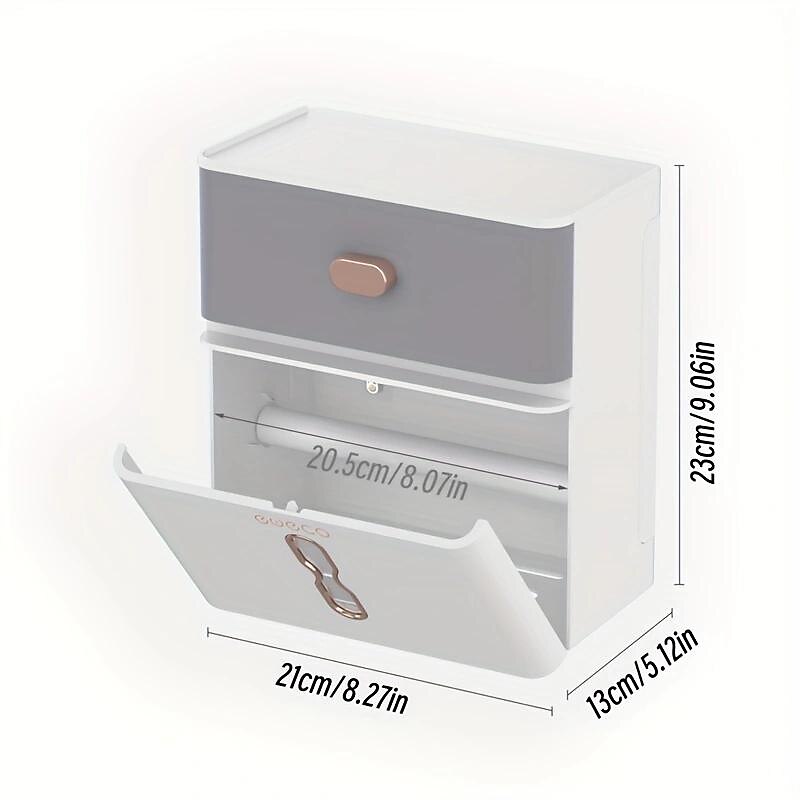 1pc Bathroom Toilet Paper Holder Tissue Box Storage Shelf