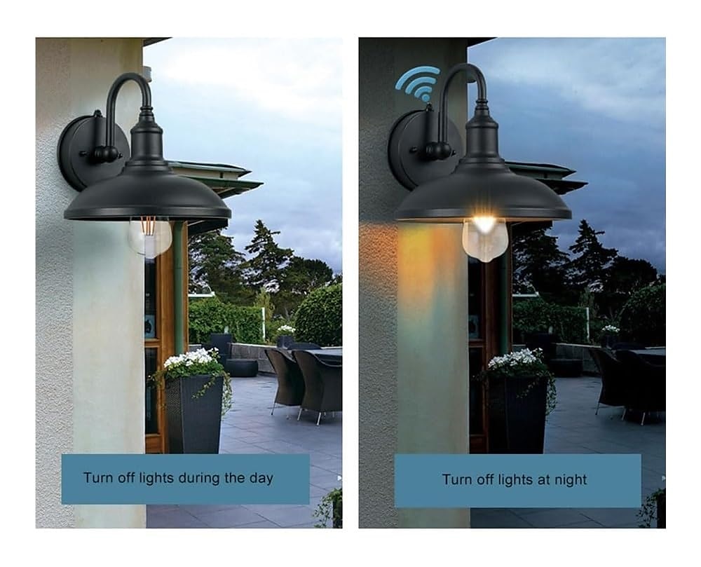 lampada da esterno per fienile con sensore dal tramonto all'alba applique da parete per esterni da 12,3 pollici lampada per montaggio a parete per fattoria lampada esterna a collo di cigno lanterna da del 2025 a $116.99 –P1