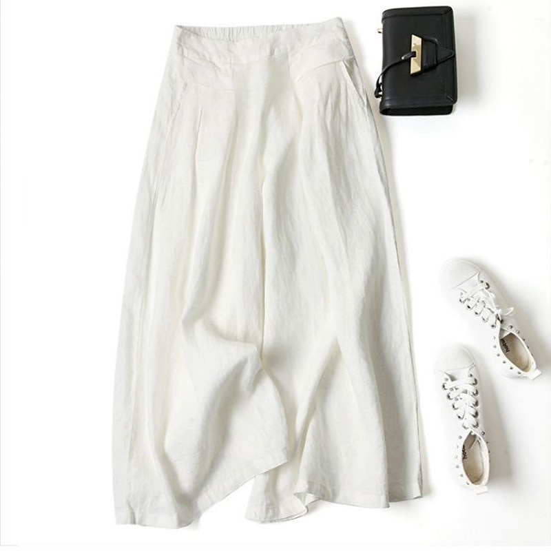 Women's Normal Wide Leg Classic Flowy Full Length Natural Wide Leg Classic Basic Inelastic Causal Daily Wear Black White Yellow Navy Blue Fall Winter Loose Fit 2025 - $24.99 –P3