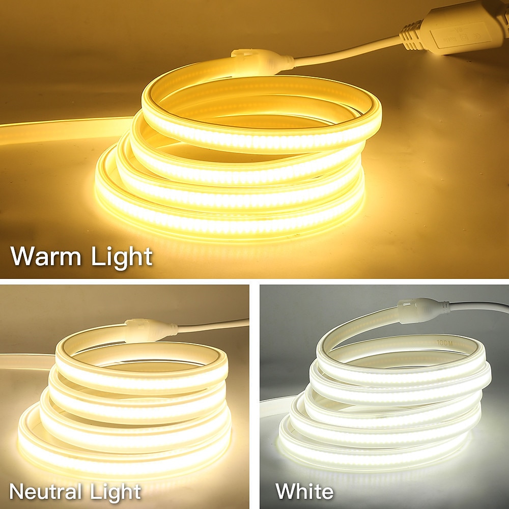 COB LED Strip 288 LEDs/m 220V EU Plug RA90 COB Outdoor Neon Sign Tape White Natural Pink Red For Kitchen Lighting 2025 - $16.49 –P3