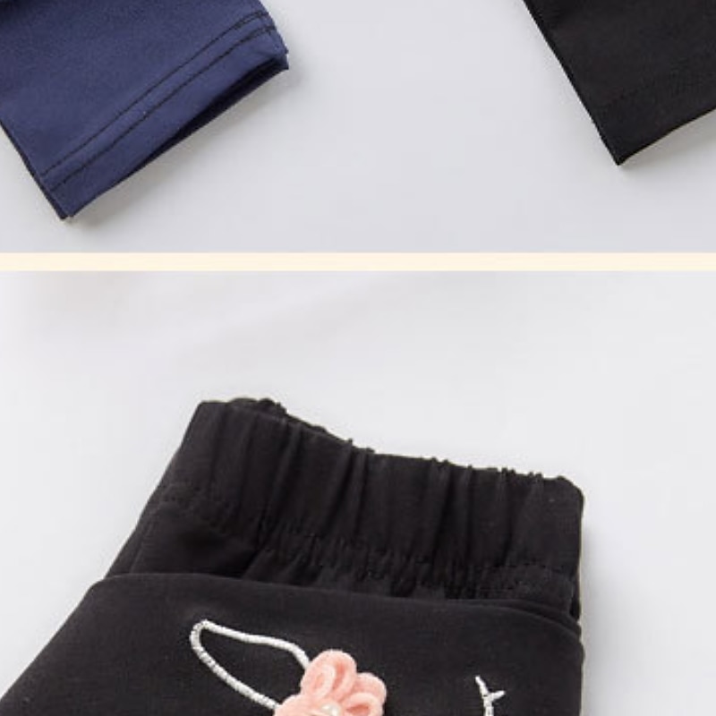 Leggings Enfants Fille Couleur unie Actif Ruché Ecole Coton 3-7 ans Printemps Noir Blanche Rose Claire de 2025 ? $5.49 –P15