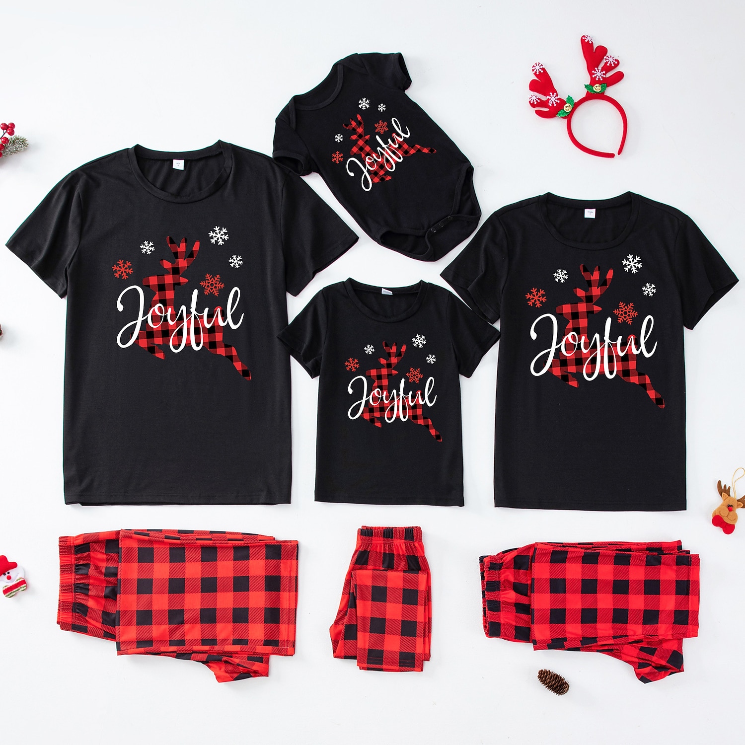 Family Christmas Family Pajamas Pajamas Graphic Plaid Pajamas Cute Christmas Pajamas School Print Colorblock Black White Long Sleeve Mommy And Me Outfits Active Matching Outfits 2026 - $16.49 –P8