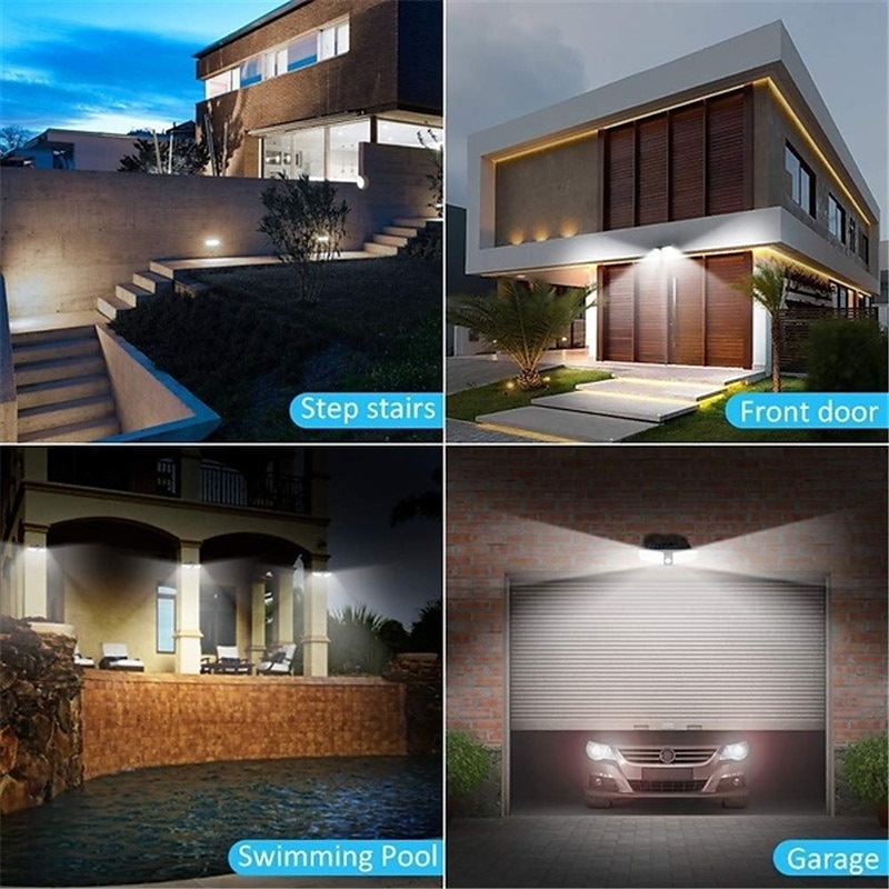 1/2pack 4000w led draaibare zonne-wandlamp buiten waterdicht draaibaar 270 groothoek pir menselijk lichaam bewegingssensor met beugel geschikt voor tuinpadverlichting straatverlichting 2025 - $33.99 –P11