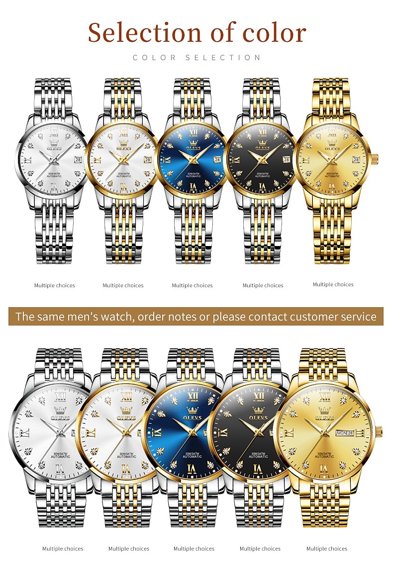 OLEVS 6673 Fashion Business Silver Stainless Steel Women Mechanical Watches Top Brand Luxury Waterproof Automatic Watch 2025 - $104.99 –P8