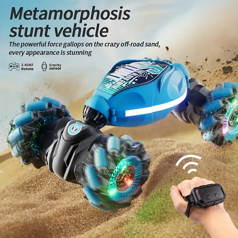 4wd датчик жестов, игрушечная машинка, внедорожник с двусторонним вращением, переворот на 360 градусов со светом и музыкой, игрушечная машина на день рождения, ручное управление, радиоуправляемый 2025 - $35.99 –P1
