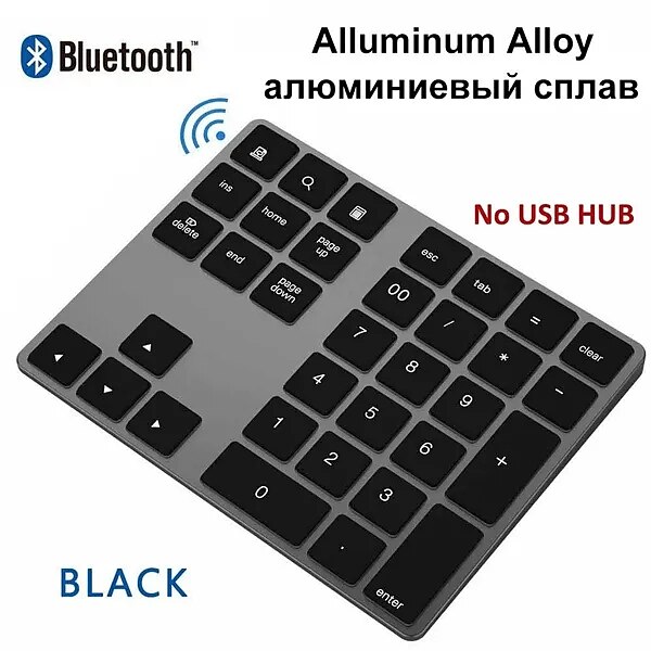 Aluminum Alloy Bluetooth Wireless Numeric Keypad with USB HUB Digital Input Function for WindowsMac OSAndroid laptop PC 2025 - $55.99 –P7