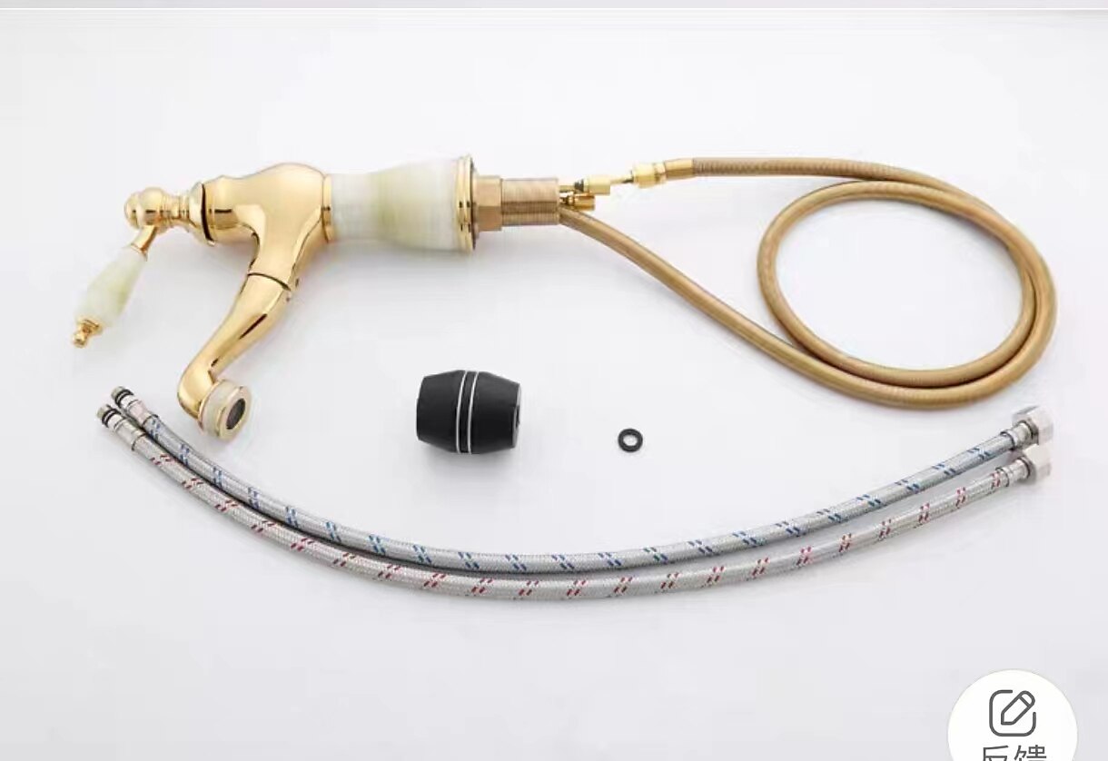 Traditional Bathroom Faucet Pull Out Basin Sink Mixer Taps Short/Tall, Vintage Brass Vessel Taps Ceramic Single Handle, with Cold and Hot Hose 2025 - $89.99 –P11