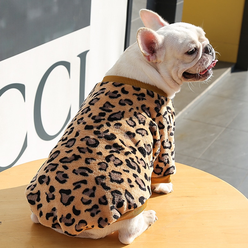 2026年 犬用 猫用 スウェットシャツ 動物 レオパード ファッション かわいいスタイル 冬 ソフト アウトドア カジュアル／普段着 犬用子犬服  コレクション – $17.99 –P7