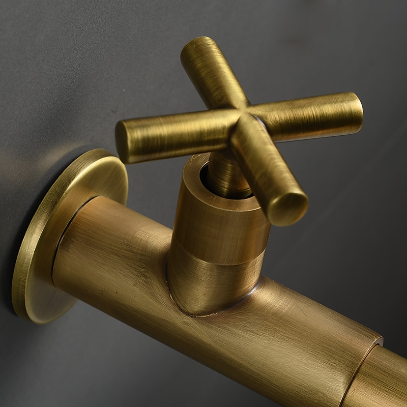 Wall Mounted Bathroom Sink Faucet, Brass Constructed Single Handle One Hole Long Reversible Spout Bath Mixer Taps for Bathroom Sink Tall Vessel in Black Chrome Antique Brass Silver 2025 - $77.99 –P8