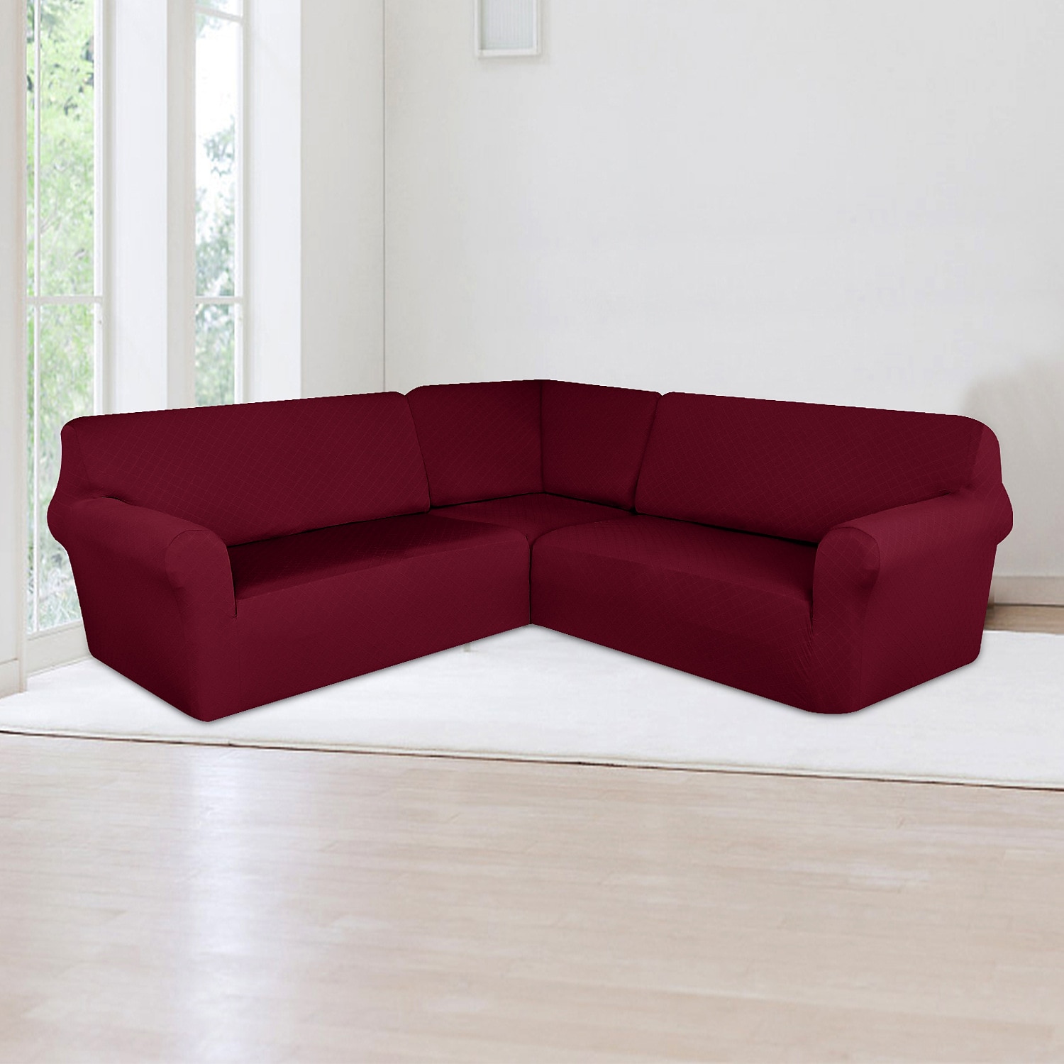 vattentät hörn vinröd sofföverdrag l-formad sofföverdrag stretch jacquard mjuk tjock u-formad överdrag set vardagsrum universal halkfri husdjurshund möbelskydd 2025 - $139.99 –P5