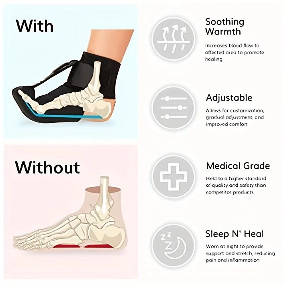1pc Plantar Fasciitis Night Sock for 99.21-187.39LB | Soft Stretching Boot Splint for Sleeping | Achilles Tendonitis Foot Support Brace 2025 - $13.49 –P6