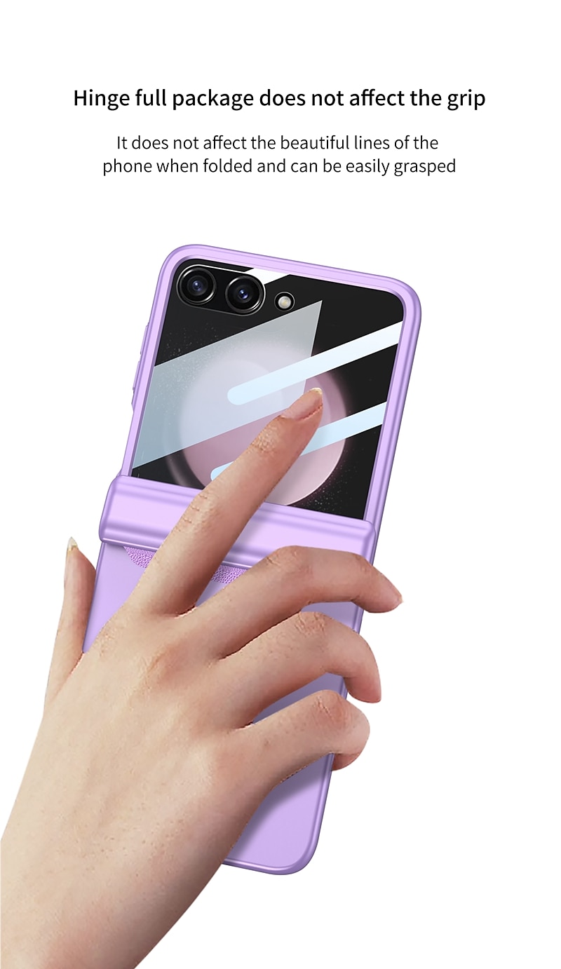 Phone Case For Samsung Galaxy Z Flip 7 Z Flip 6 Z Flip 5 Back Cover with Screen Protector Magnetic Ultra Thin PC 2025 - $28.99 –P10