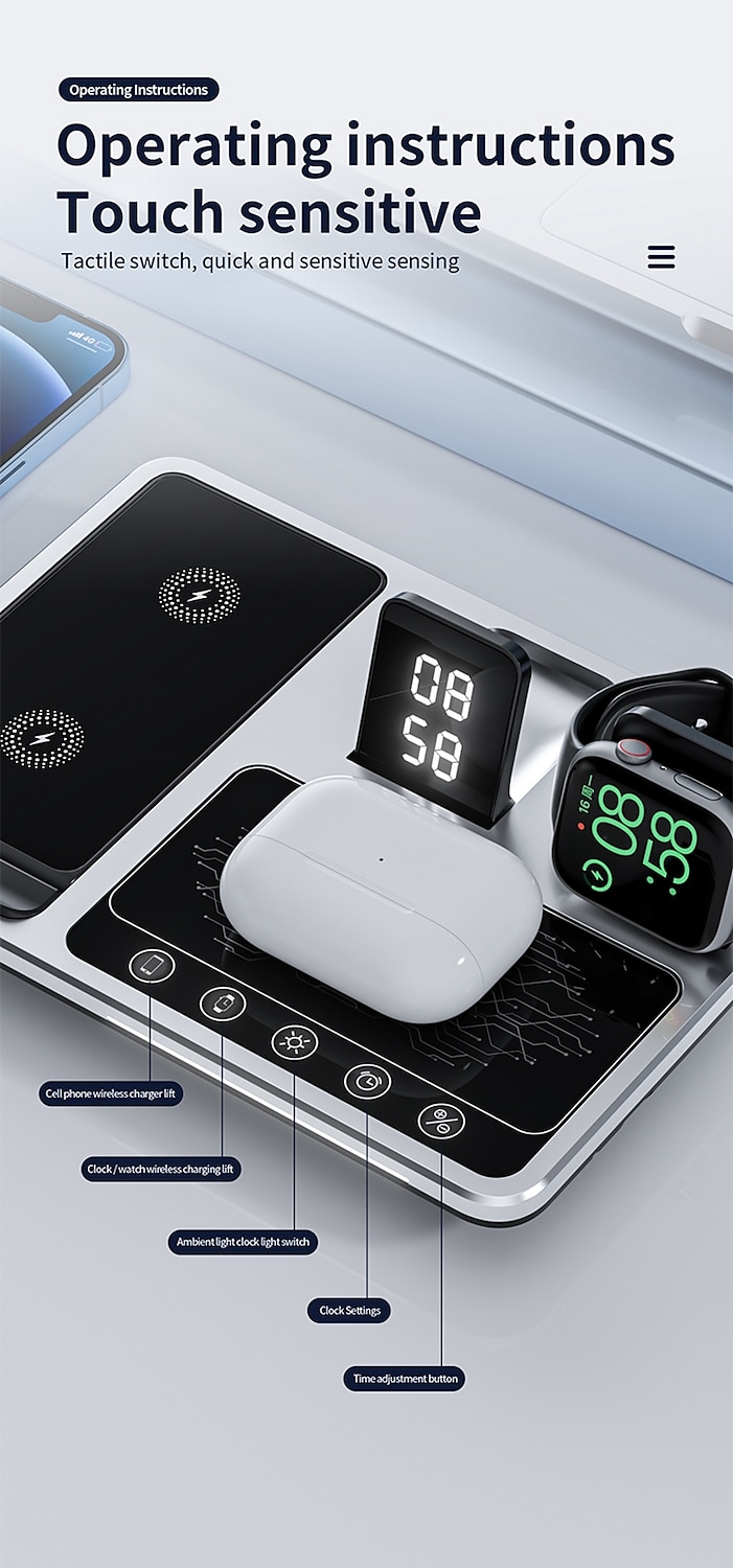 Wireless Charger 30W Output Power Wireless Charging Station Foldable Charging Station CE Certified Fast Wireless Charging MagSafe 4 in 1 For Compatible with any wireless charging enabled devices 2025 - $65.99 –P14