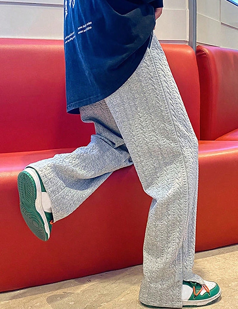 Herr Joggingbyxor Joggare Träningsbyxor med vida ben Ficka Snörning Elastisk midja Slät Komfort Andningsfunktion Utomhus Dagligen Utekväll Mode Ledigt Svart Blå 2026 - $24.99 –P7