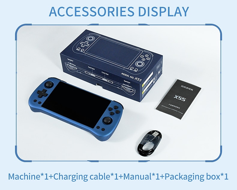 Powkiddy X55 Handheld Game Console with Built-in Games IPS RGB Screen 5.5-Inch (256G 30000 Games), Perfect Christmas Birthday Party Gifts for Friends and Children 2025 - $213.69 –P10