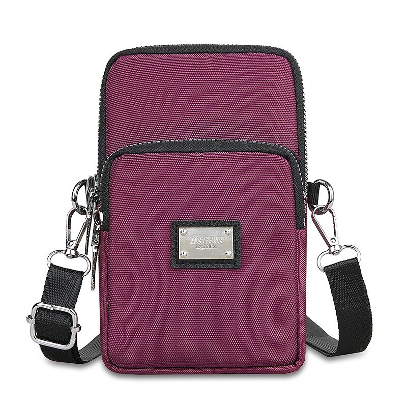 Nylon Cell Phone Crossbody in DARK PURPLE