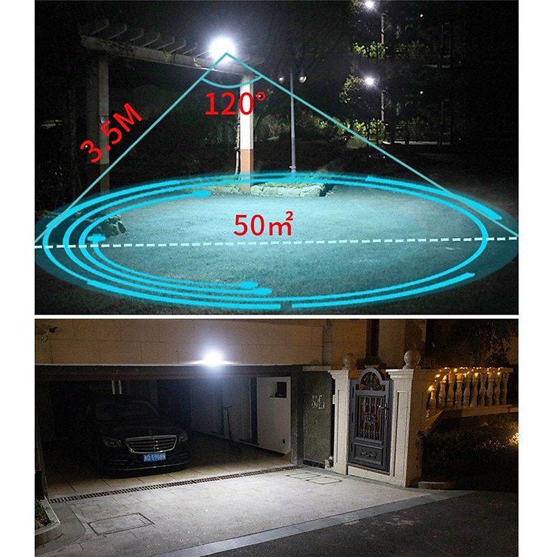 1/2pack 4000w led draaibare zonne-wandlamp buiten waterdicht draaibaar 270 groothoek pir menselijk lichaam bewegingssensor met beugel geschikt voor tuinpadverlichting straatverlichting 2025 - $33.99 –P12