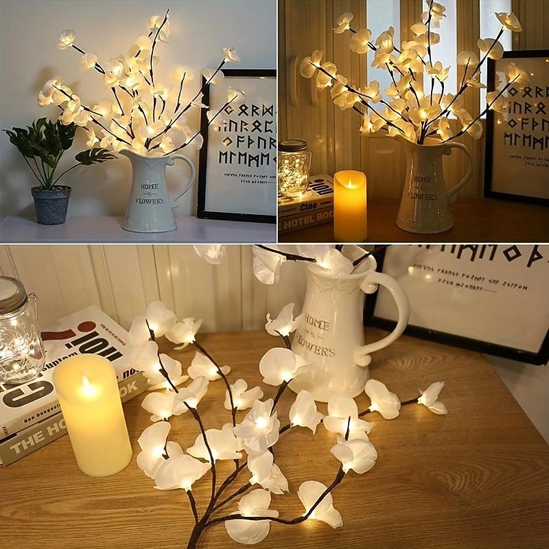 1 branche de saule blanc à 20 LED - Parfait pour la maison, le jardin, les mariages, Noël et la décoration de vacances - Sans pile. de 2025 ? $12.49 –P8