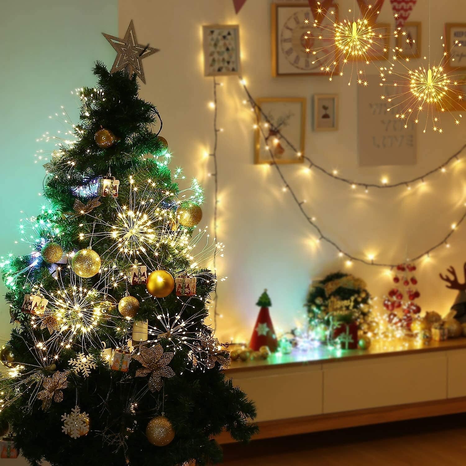 0,3 m Guirlandes Lumineuses Lumières étoilées de Noël 90/120/150/180/200 LED EL Blanc Chaud Blanc Froid Bleu Feu d'artifice / Lumières étoilées Mariage Décoration de Noël Patio 5 V de 2025 ? $32.99 –P8