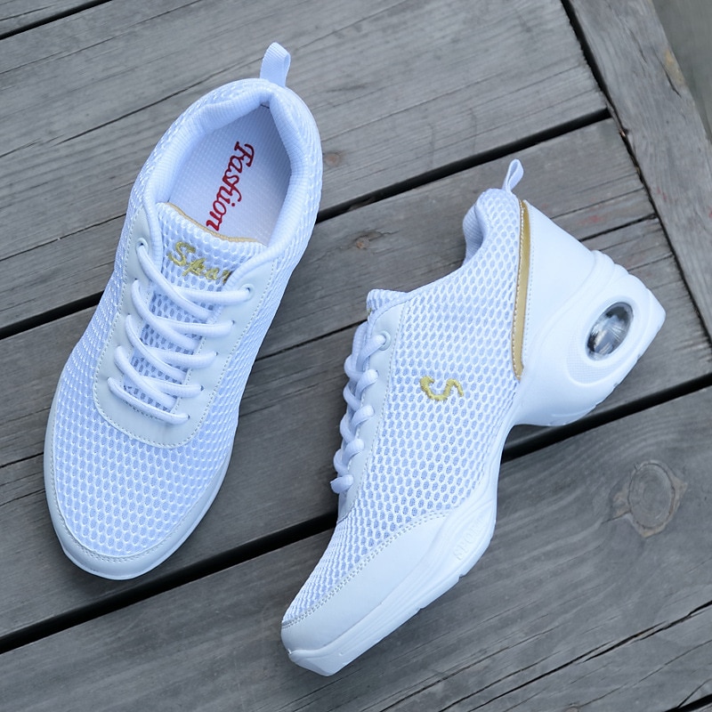 adidași de dans pentru femei de culoare neagră, cu accente roz, talpă despicată și talpă cu pernă de aer - cei mai buni pentru zumba și hip-hop 2025 - $34.99 –P3