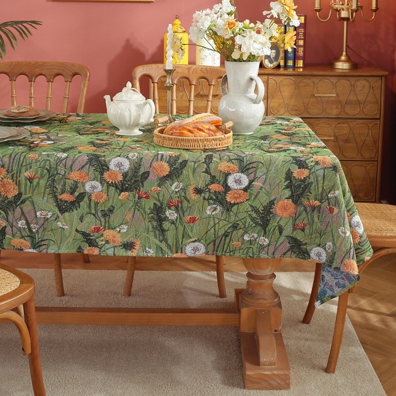 Rectangle Tablecloth Vintage Floral  Jacquard Table Cloths with Tassels Cotton Linen Table Covers for Dinner Parties Outdoor Decoration 2026 - $28.99 –P15
