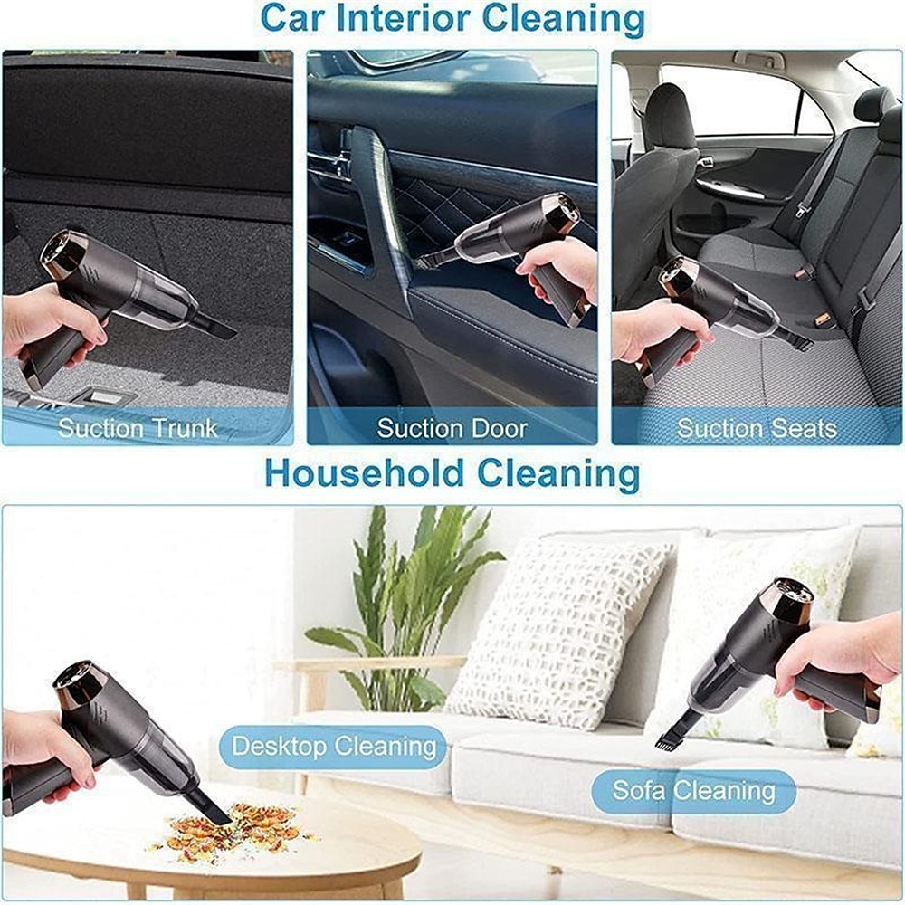 120000PA Wireless Powerful Car Vacuum Cleaner Brushless Motor 2 Gear Power Adjustment Multifunction Cleaning Machine Car Accessories Home Auto Cordless Cleaner Home Appliance for Car Home 2026 - $52.99 –P18
