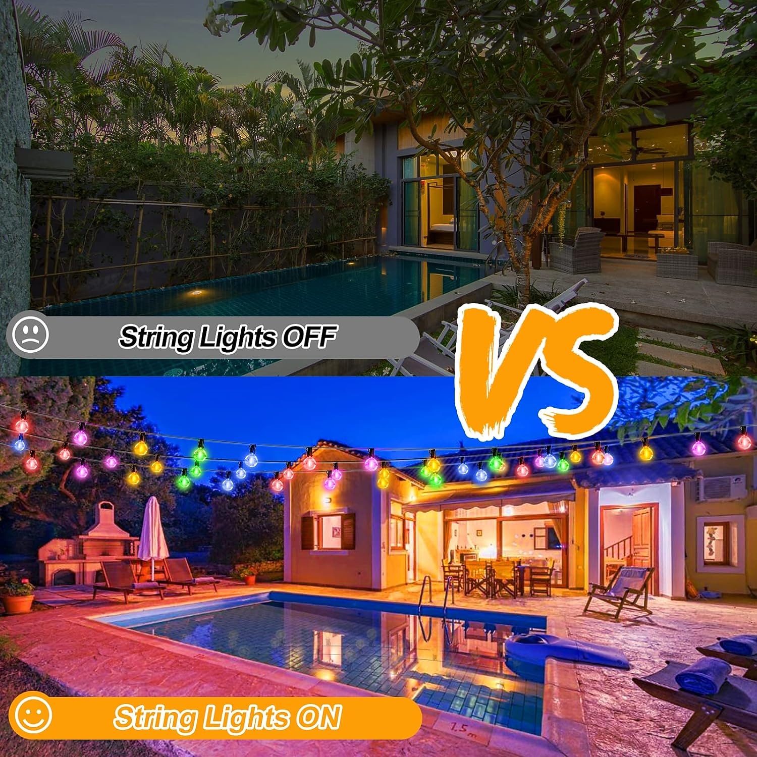 buitenlichtslingers 296ft terrasverlichting met 90 g40 onbreekbare led-lampen (2 reserve) waterdichte hangende lichtsnoeren voor buiten achtertuin veranda dek feesttuin 2026 - $199.99 –P8