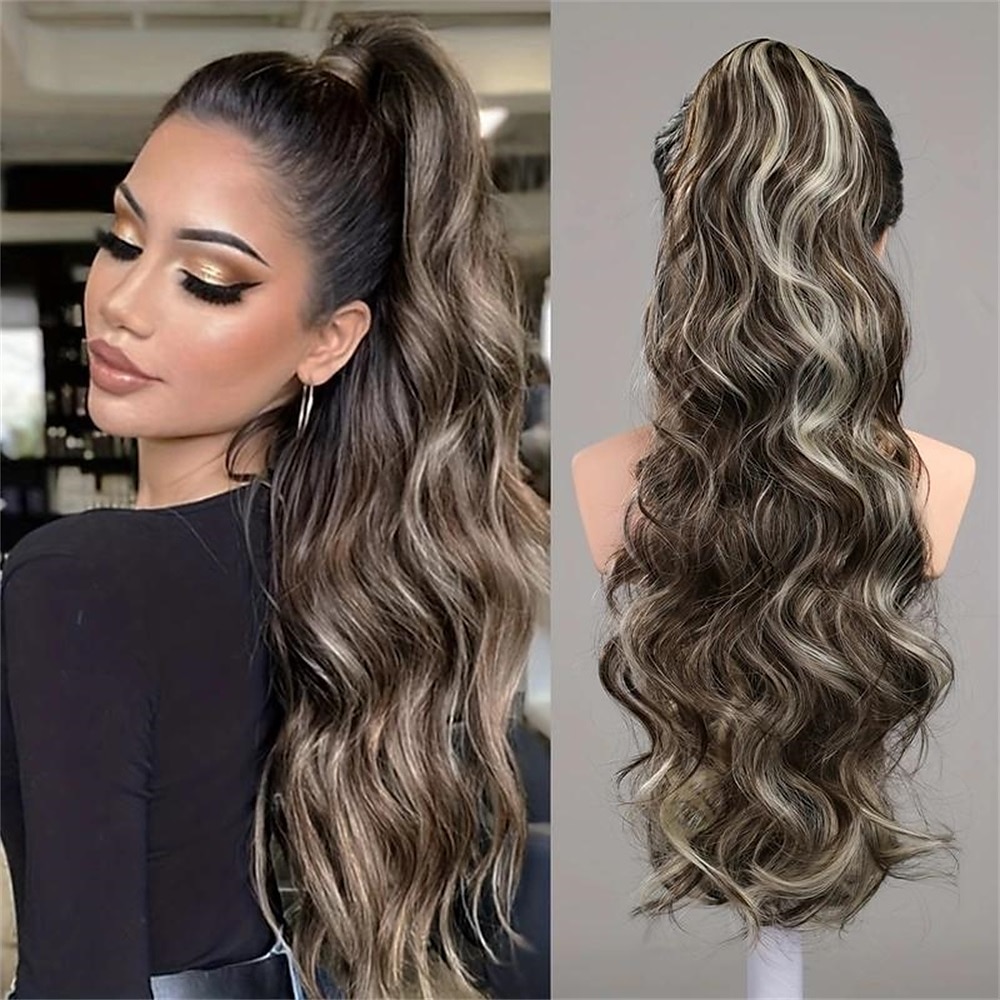 queue de cheval griffe extensions de queue de cheval longues ondulées clip synthétique dans les extensions de cheveux élégant naturel à la recherche d'un usage quotidien de 2025 ? $11.99 –P1