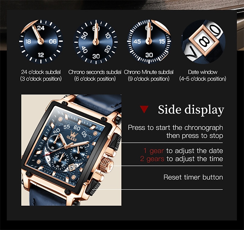 New Olevs Brand Men'S Watches Decorative Calendar Luminous Chronograph Large Dial Quartz Watch Students Casual Men'S Waterproof Wristwatch 2025 - $43.99 –P3