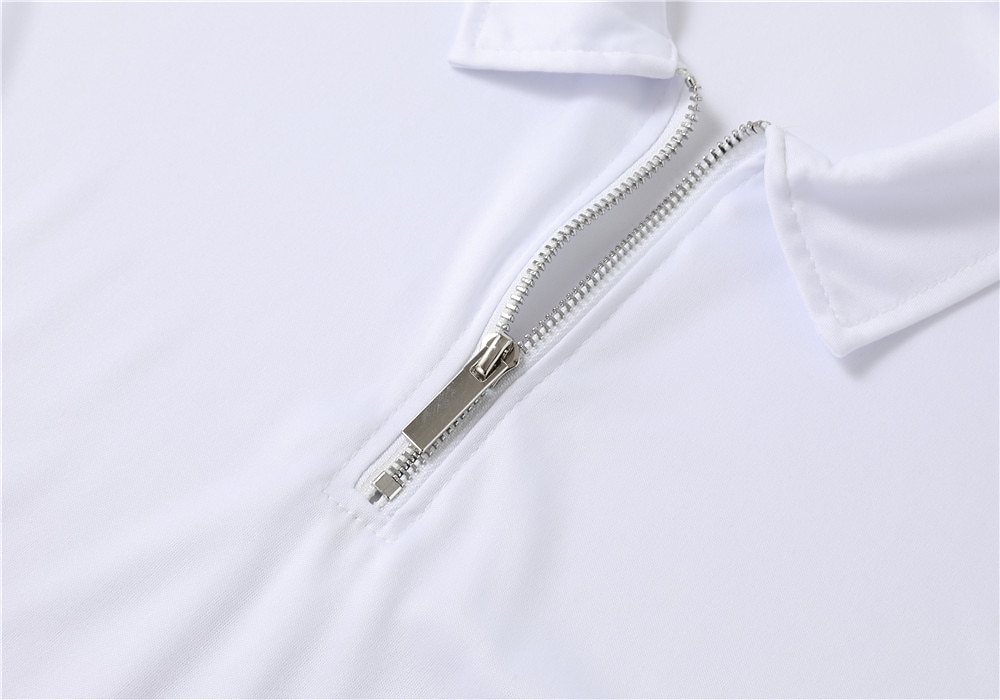 2026年 男性用 ポロシャツ クォータージップポロ カジュアル 祝日 ラペル クォータージップ 半袖 ファッション ベーシック 平織り クォータージップ 夏 レギュラー ブラック ホワイト ロイヤルブルー インクブルー ペールブルー グレー ポロシャツ  コレクション – $12.49 –P4