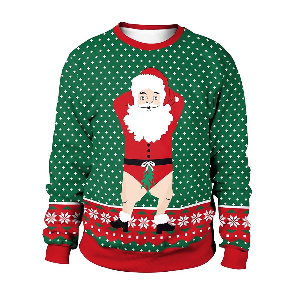 Karácsony Mikulás Pulóver Pullover Vicces karácsonyi pulóver 3D nyomtatás Vicces Kompatibilitás Páros Férfi Női Felnőttek Karácsony Farsang Újév 3D nyomtatás Parti Alkalmi / Napi 2025 - $25.99 –P2