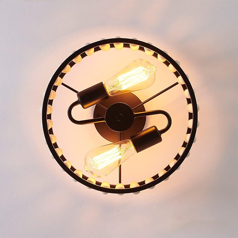 Bohemian Farmhouse Chandelier Wood Beaded Ceiling Light Fixture, Rustic Semi Flush Mount Ceiling Light Fixture, Black 2-Light Nursery Chandelier for Kitchen Island Foyer Hallway Bedroom Living Room, E26 Base 110-240V 2025 - $143.99 –P4