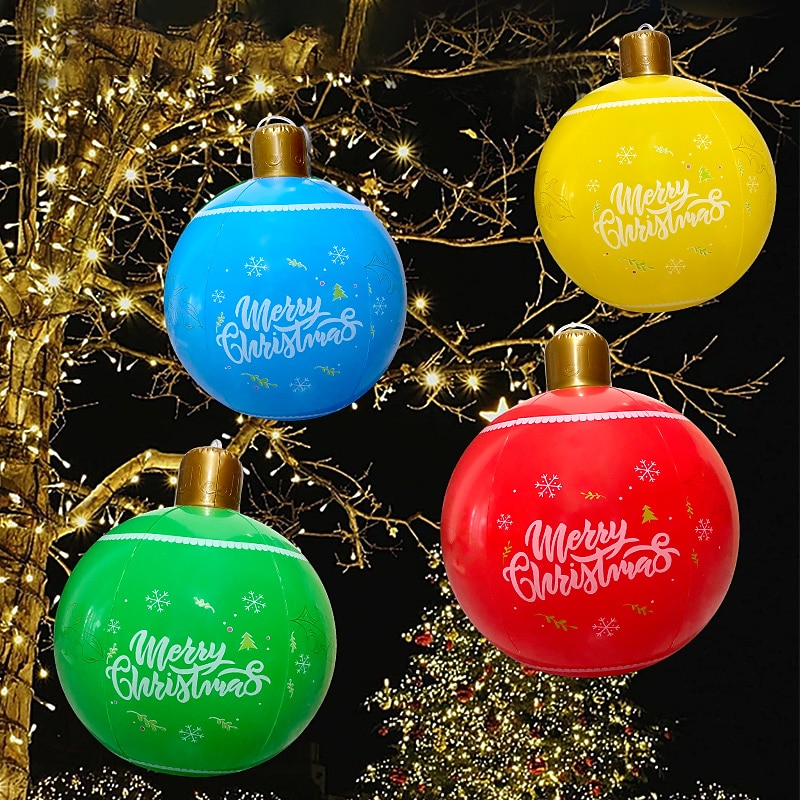 utendørs juleoppblåsbar dekorert ball pvc store store baller juletrepynt lekeball juleball gårdsplassdekorasjon juleutstyr leker julestemning ball 2025 - $12.99 –P4